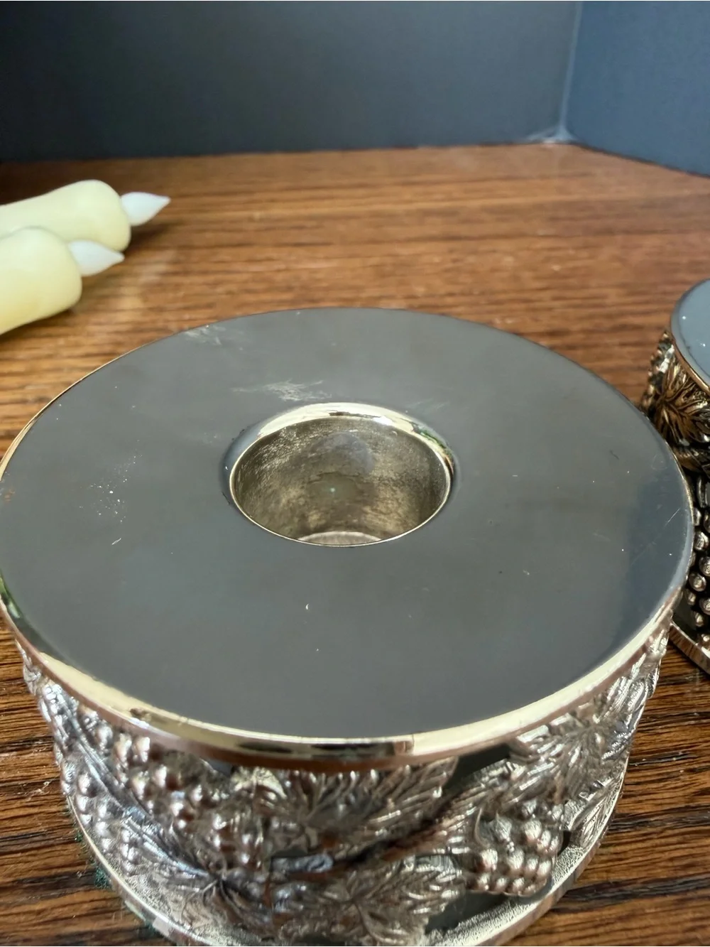 Silver Grape Motif Candle Holder Pair - Home‎ Accents